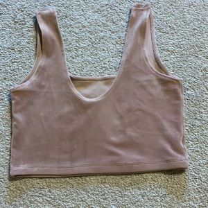 light pink velvet very cropped tank top